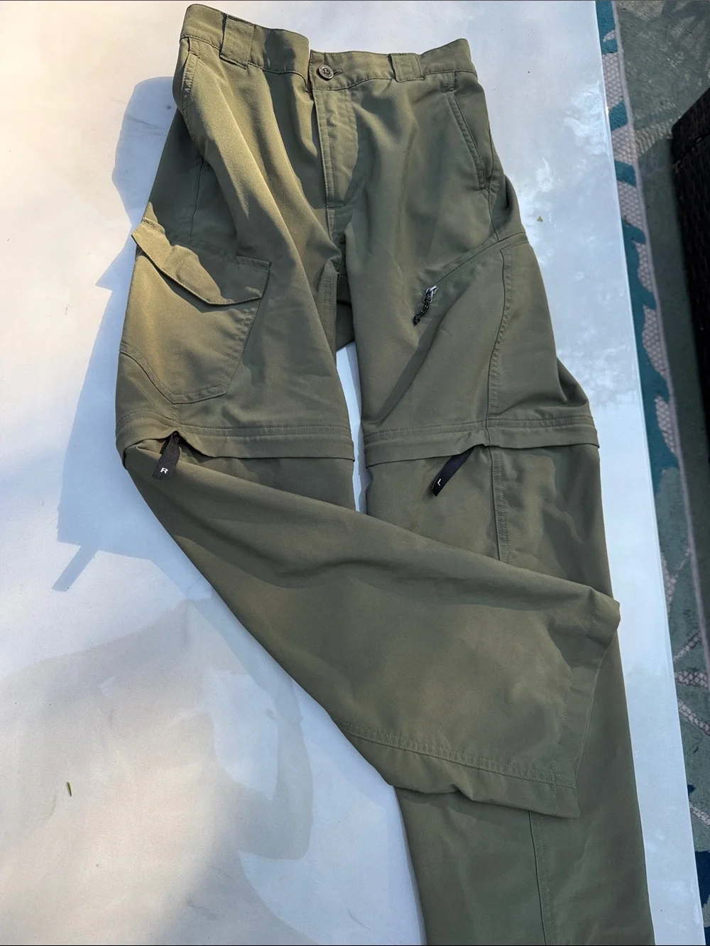 Youth Olive Convertible Cargo Pants - Lightweight Outdoor Trousers